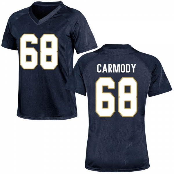 Michael Carmody Notre Dame Fighting Irish NCAA Women's #68 Navy Blue Game College Stitched Football Jersey FWI4455VA